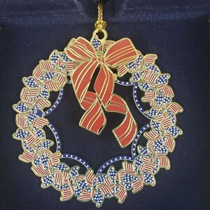 Beacon Design Patriotic Wreath Ornament ChemArt Christmas Tree Decor USA Flag